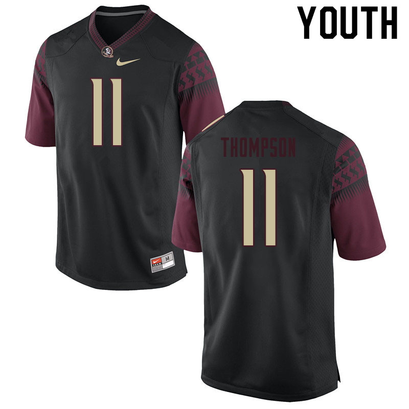 Youth #11 Warren Thompson Florida State Seminoles College Football Jerseys Sale-Black - Click Image to Close
